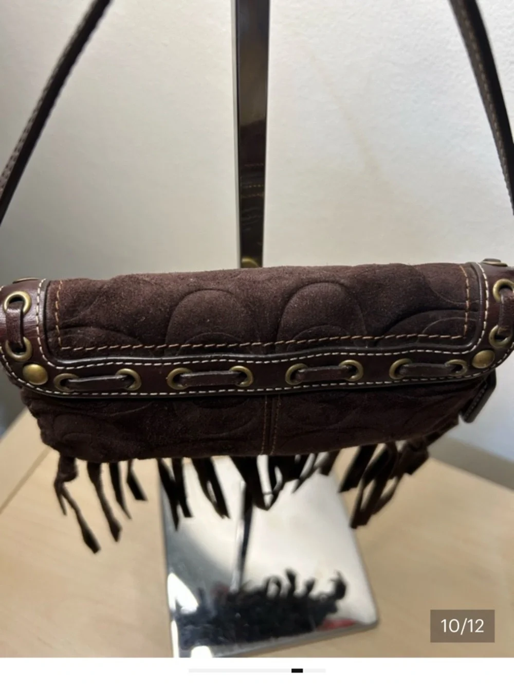 Coach Legacy Small Bag Brown Suede Boho - Picture 10 of 16